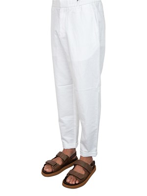 Pantalone Armani Exchange bianco in lino e cotone in UOMO