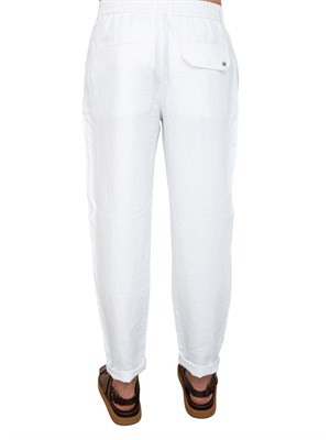 Pantalone Armani Exchange bianco in lino e cotone in UOMO