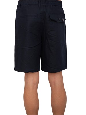 Bermuda Armani Exchange blu in misto lino in UOMO