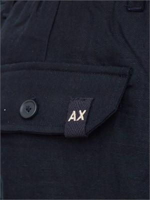 Bermuda Armani Exchange blu in misto lino in UOMO