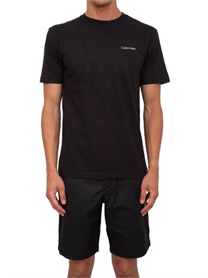 T-shirt uomo Calvin Klein in cotone nero e stampa logo retro in UOMO