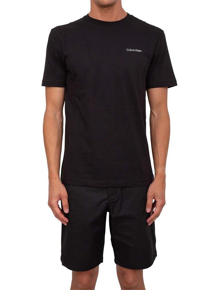 T-shirt uomo Calvin Klein in cotone nero e stampa logo retro