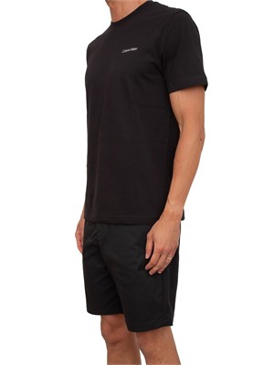 T-shirt uomo Calvin Klein in cotone nero e stampa logo retro in UOMO