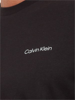 T-shirt uomo Calvin Klein in cotone nero e stampa logo retro in UOMO