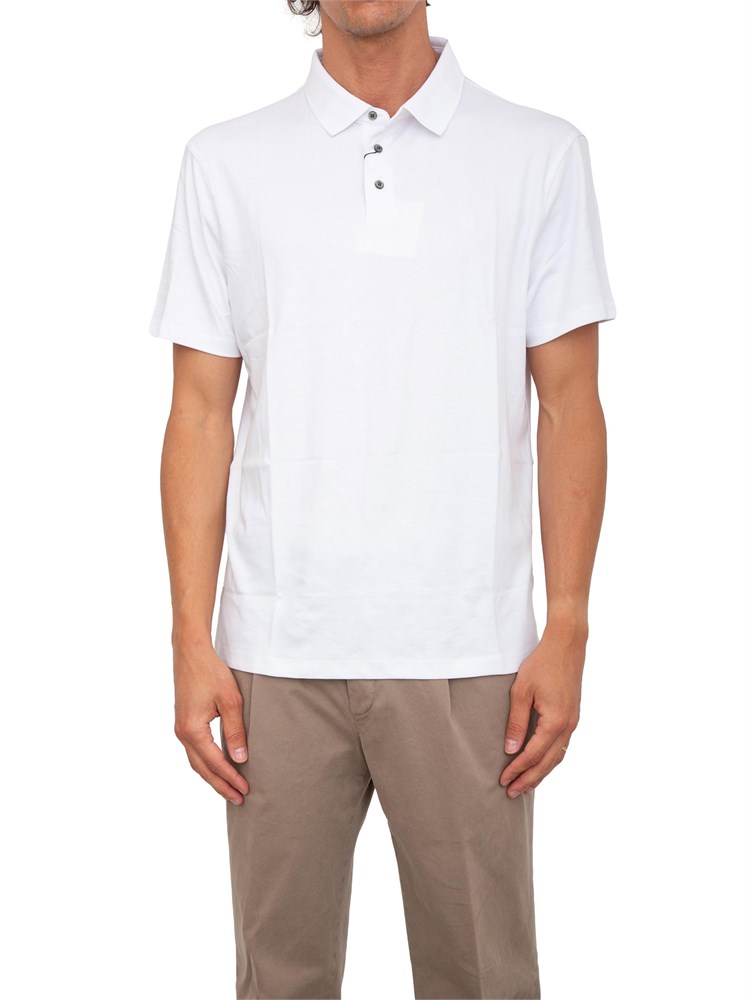 Polo uomo Calvin Klein in cotone interlock bianco