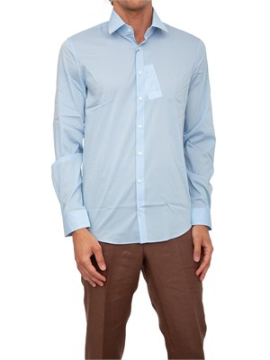 Camicia uomo Calvin Klein in popeline di cotone celeste in UOMO
