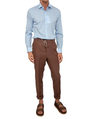 Camicia uomo Calvin Klein in popeline di cotone celeste in UOMO