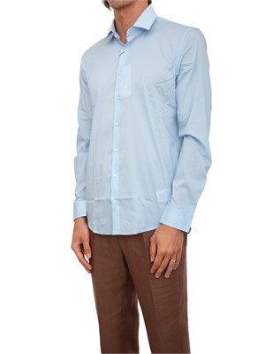 Camicia uomo Calvin Klein in popeline di cotone celeste in UOMO