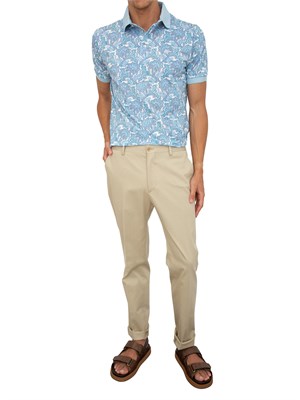 Polo Etro celeste con stampa floreale in UOMO