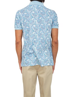Polo Etro celeste con stampa floreale in UOMO