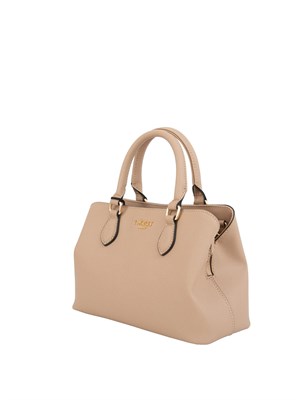 Mini borsa a mano TWINSET in similpelle effetto saffiano beige in DONNA