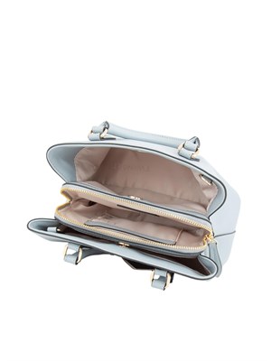 Mini borsa a mano TWINSET in similpelle effetto saffiano azzurro in DONNA