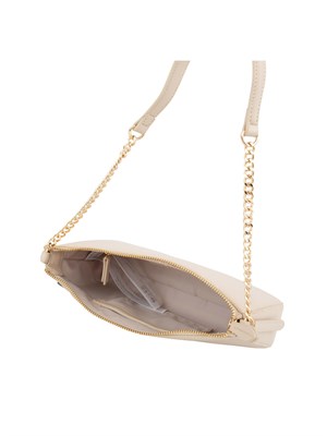Borsa tracolla Twinset effetto pelle di vitello nappato avorio in DONNA