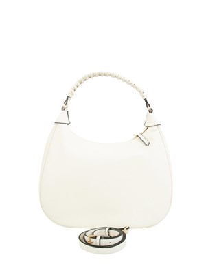 Borsa hobo Twinset effetto pelle bianca con manico intrecciato in DONNA