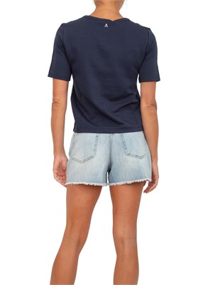 T-shirt blu Twinset in cotone fermo in DONNA