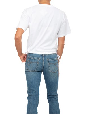 T-shirt bianca Twinset Actitude con stampa cuore e fiore applicato in DONNA