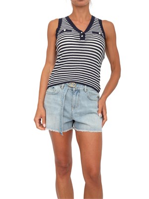 Top in maglia Twinset Actitude a righe lurex in DONNA