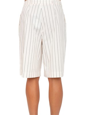 Bermuda Twinset in cotone bianco panna gessato in DONNA