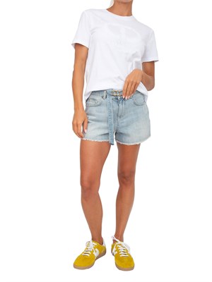 Shorts Twinset in jeans medio con cintura in DONNA