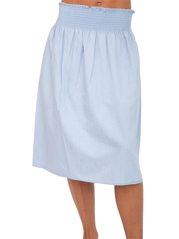 Gonna longuette Twinset Actitude in chambray celeste