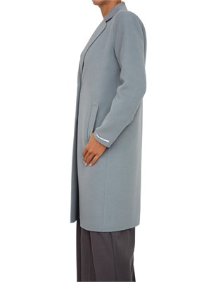 Cappotto Emme Marella in tessuto double azzurro dalla mano morbida in DONNA