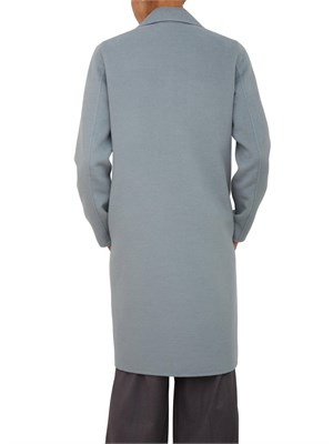 Cappotto Emme Marella in tessuto double azzurro dalla mano morbida in DONNA