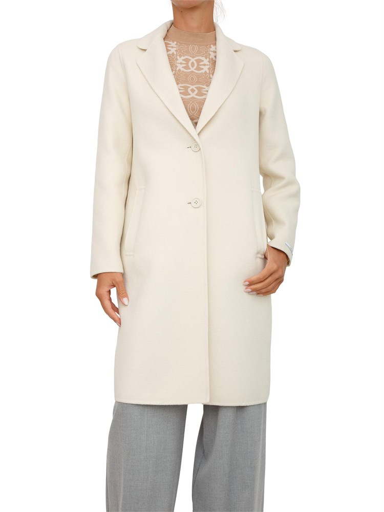 Cappotto Emme Marella in tessuto double bianco dalla mano morbida