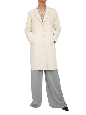 Cappotto Emme Marella in tessuto double bianco dalla mano morbida in DONNA