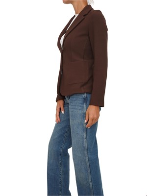Giacca monopetto Emme Marella in misto viscosa marrone in DONNA