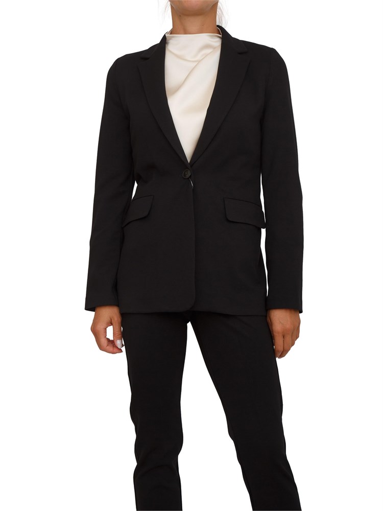 Giacca monopetto Emme Marella in tessuto stretch nero
