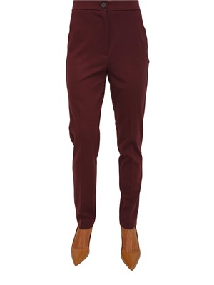 Pantaloni Emme Marella in tessuto stretch bordeaux in DONNA