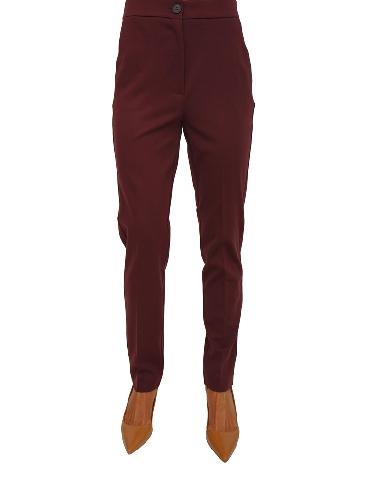 Pantaloni Emme Marella in tessuto stretch bordeaux