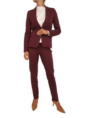 Pantaloni Emme Marella in tessuto stretch bordeaux in DONNA