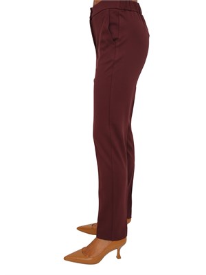 Pantaloni Emme Marella in tessuto stretch bordeaux in DONNA