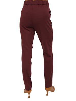 Pantaloni Emme Marella in tessuto stretch bordeaux in DONNA