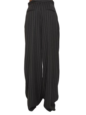 Pantaloni gessati Emme marella in tessuto grigio antracite a righe in DONNA