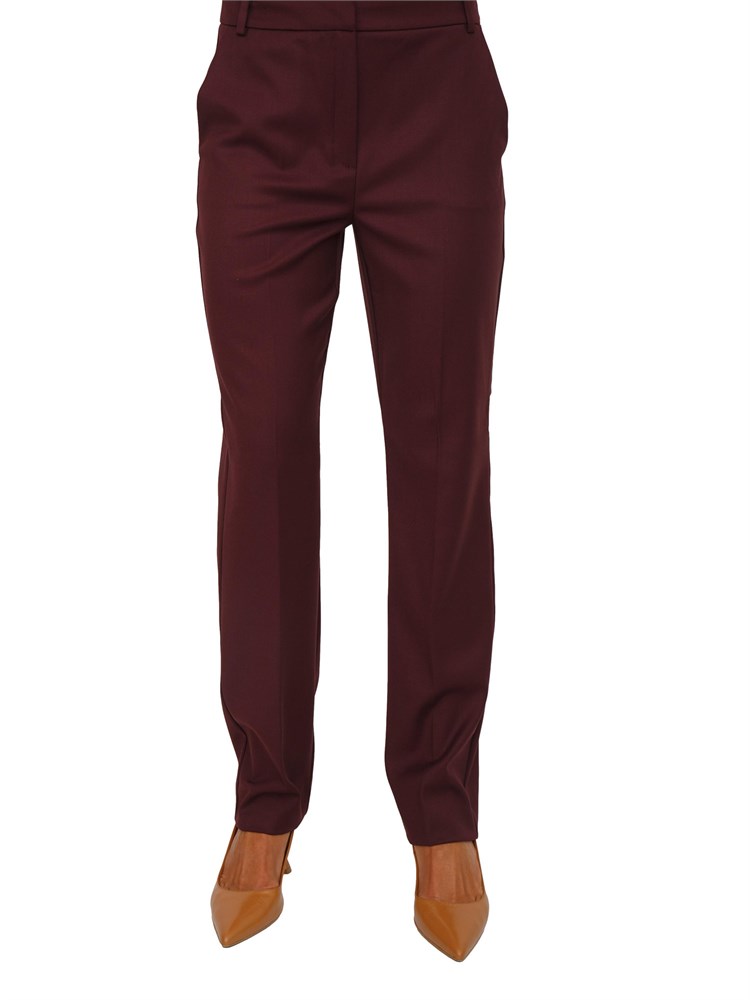 Pantalone Emme Marella in misto viscosa stretch bordeaux