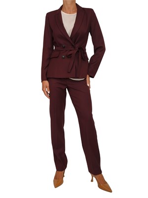 Pantalone Emme Marella in misto viscosa stretch bordeaux in DONNA