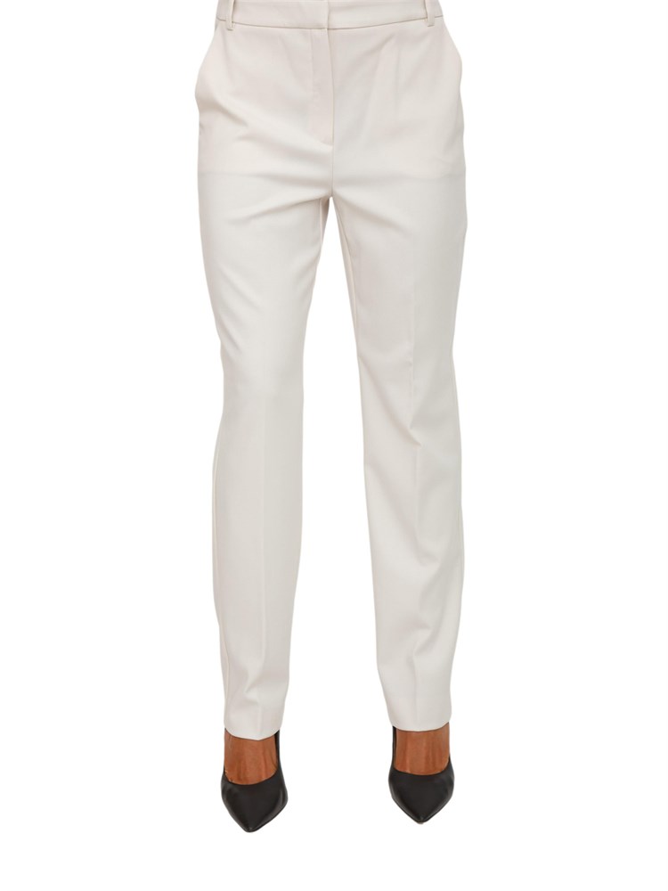 Pantalone Emme Marella in misto viscosa stretch bianco