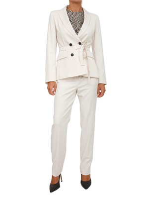 Pantalone Emme Marella in misto viscosa stretch bianco in DONNA
