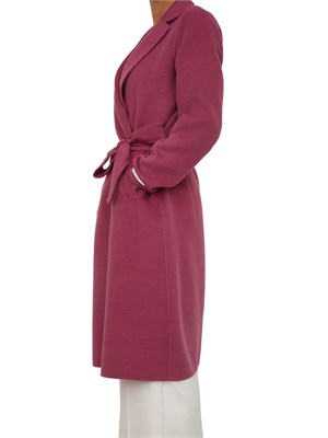 Cappotto Emme Marella in lana viola con cintura in vita in DONNA