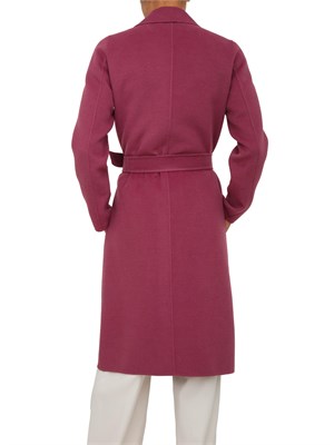 Cappotto Emme Marella in lana viola con cintura in vita in DONNA