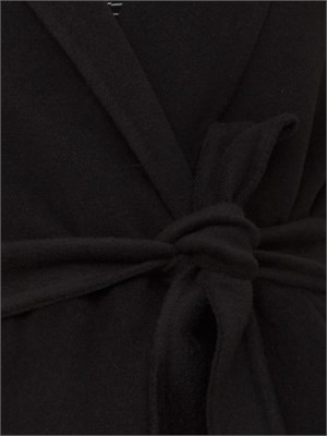 Cappotto Emme Marella in lana nera con cintura in vita in DONNA