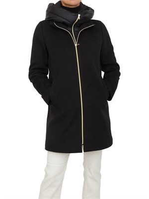 Giaccone Bacio Emme Marella in panno soft nero in DONNA