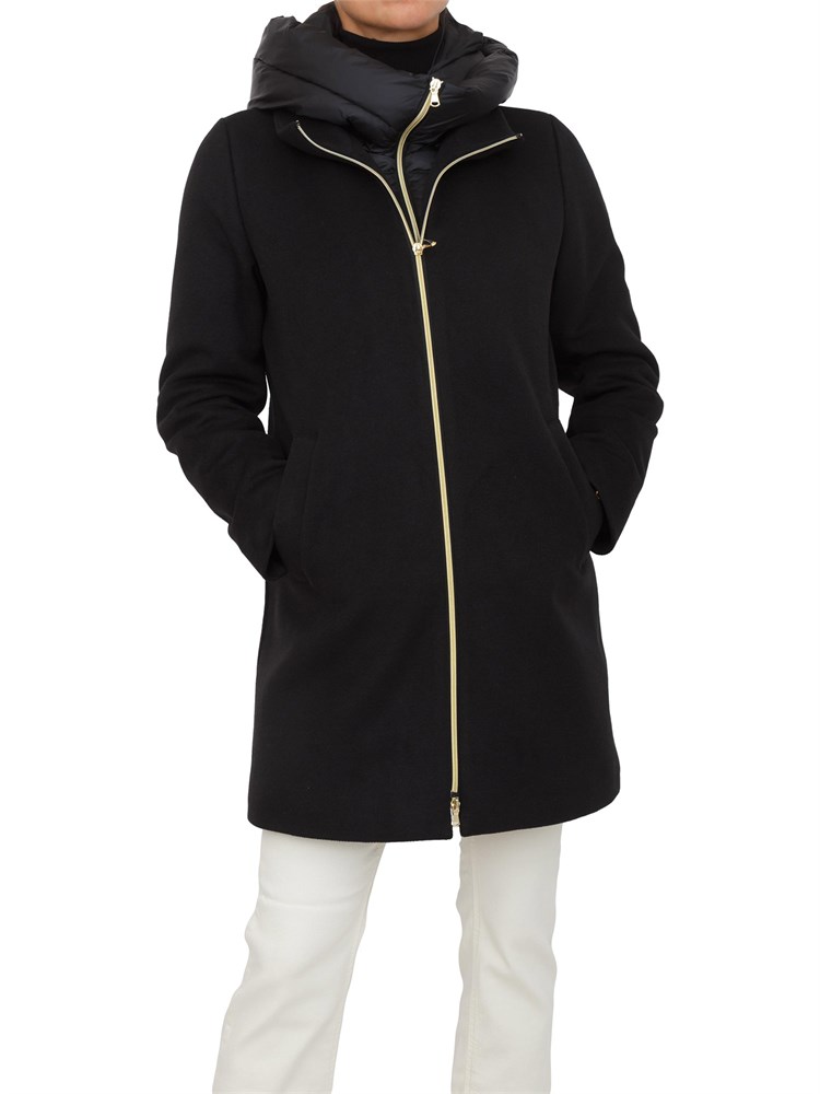 Giaccone Bacio Emme Marella in panno soft nero