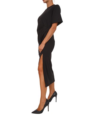Abito midi Emme Marella in jersey interlock stretch nero in DONNA