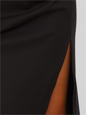 Abito midi Emme Marella in jersey interlock stretch nero in DONNA