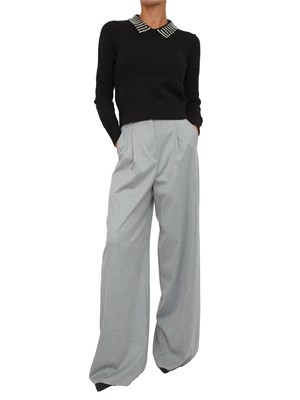 Pantaloni gessati Emme marella in tessuto grigio chiaro in DONNA