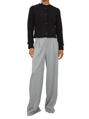 Giacca corta Emme Marella in stuoia armaturata di misto cotone stretch nero in DONNA