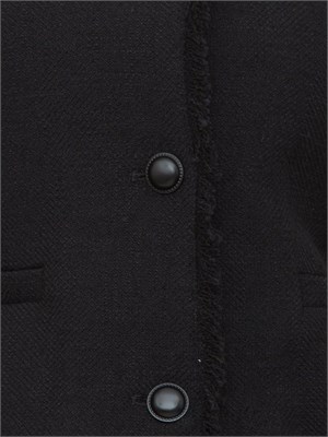 Giacca corta Emme Marella in stuoia armaturata di misto cotone stretch nero in DONNA